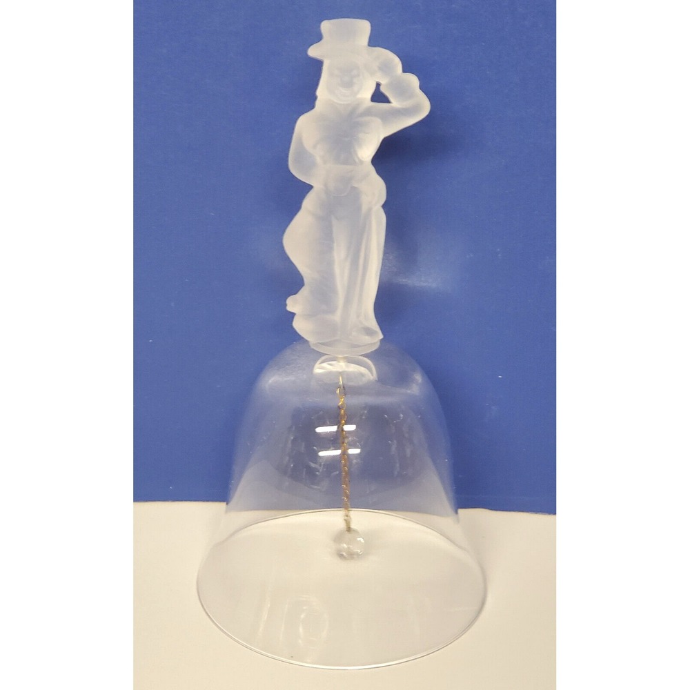 Vintage COFRAC Figural 3D Bell France Frosted and Clear Glass‎ Bell